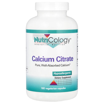 Nutricology, Calcium Citrate, 150 mg, 180 Vegetarian Capsules