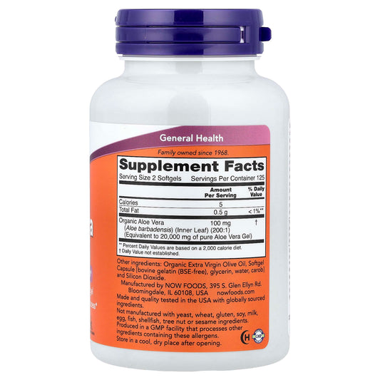 NOW Foods, Aloe Vera Gels, 250 Softgels (50 mg per Softgel)