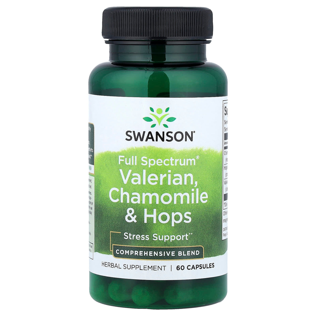 Swanson Valerian, Chamomile & Hops 60 Caps