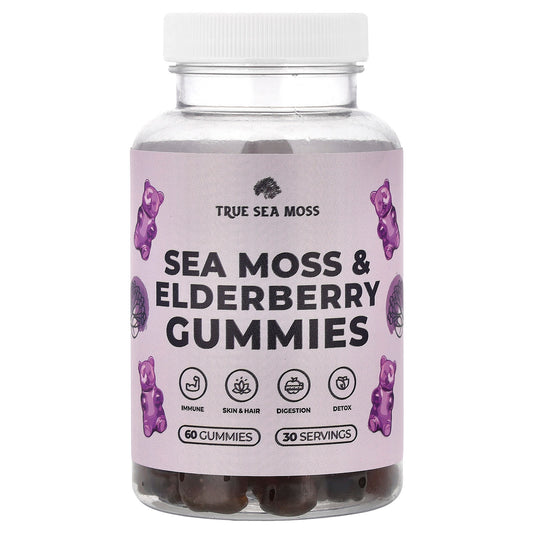 True Sea Moss, Sea Moss & Elderberry Gummies, 60 Gummies