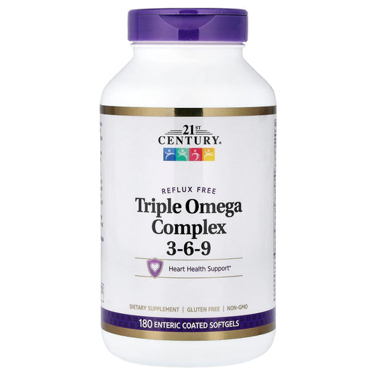21st Century, Triple Omega Complex 3-6-9, 180 Enteric Coated Softgels