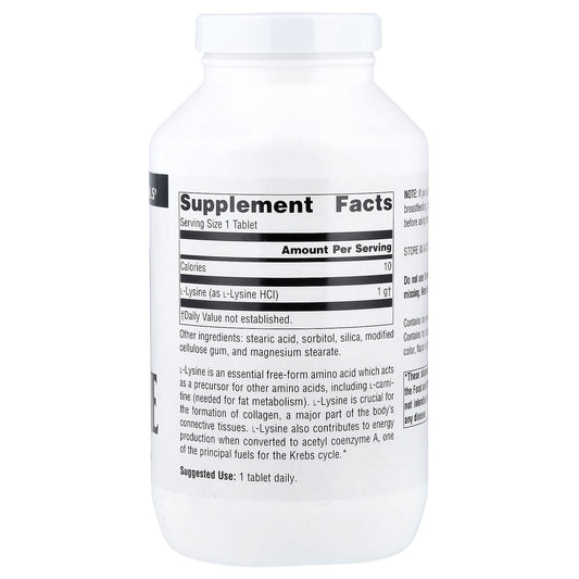 Source Naturals, L-Lysine, 1,000 mg, 200 Tablets