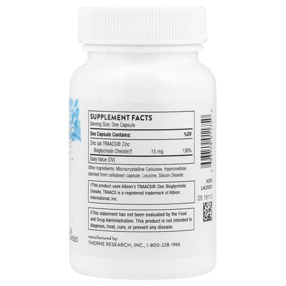 Thorne Zinc Bisglycinate 15 mg 60 Caps