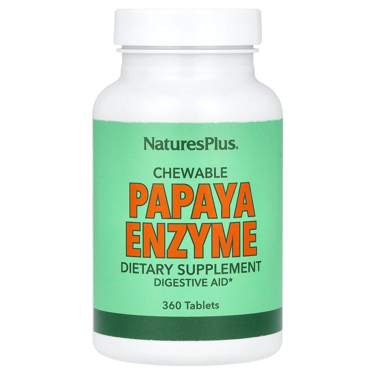 Nature's Plus, Chewable Papaya Enzyme Supplement, 360 Tablets
