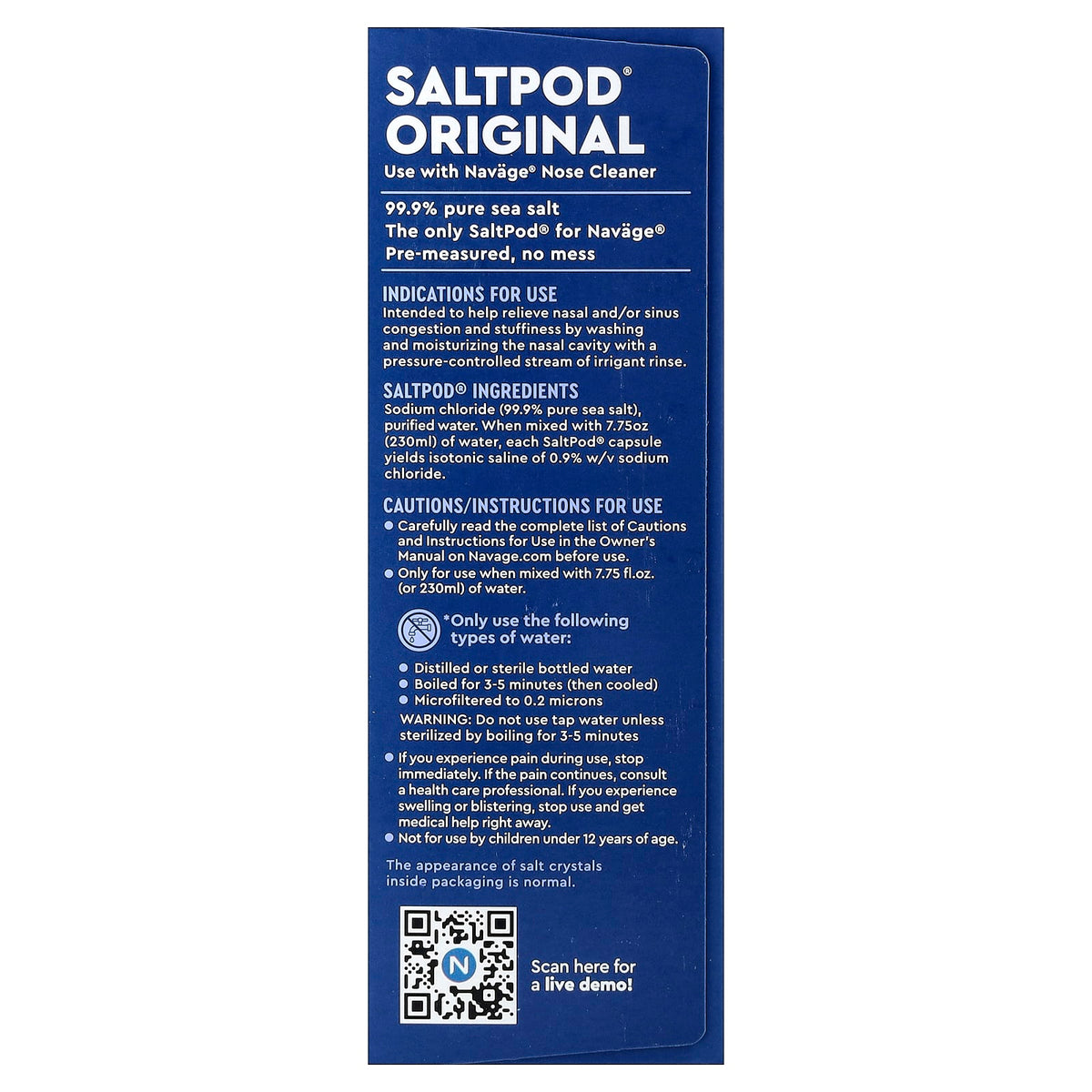 Navage Saltpod Congestion Relief 30 Saline 30 Saline Concentrate Capsules