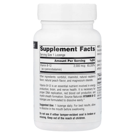 Source Naturals Vitamin B12 2,000 mcg 100 Lozenges