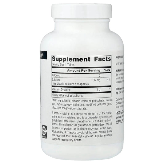 Source Naturals N-Acetyl Cysteine 1000 mg 120 Tabs