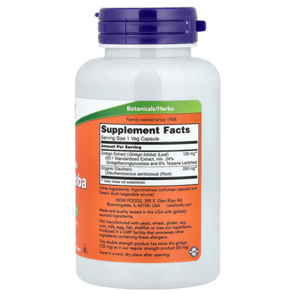 NOW Foods Ginkgo Biloba 120 mg 100 Veg Capsules
