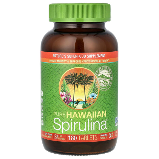 Nutrex Hawaii, Pure Hawaiian Spirulina, 3,000 mg Per Serving, 180 Tablets