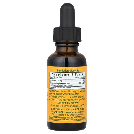 Herb Pharm, Dandelion, Alcohol-Free, 1 fl oz (30 ml)