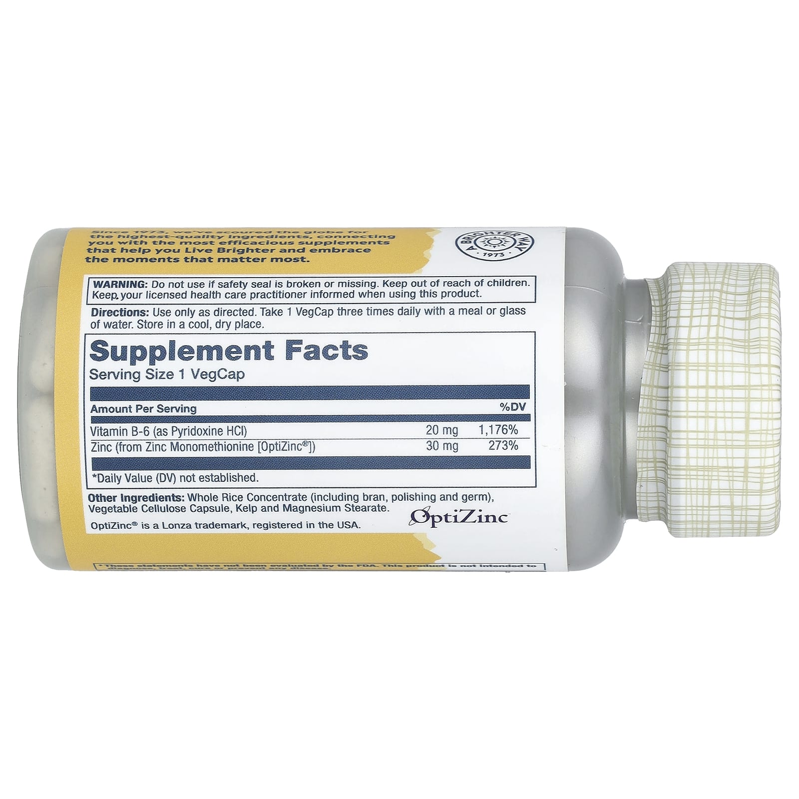 Solaray, Optizinc®, 30 mg, 60 VegCaps