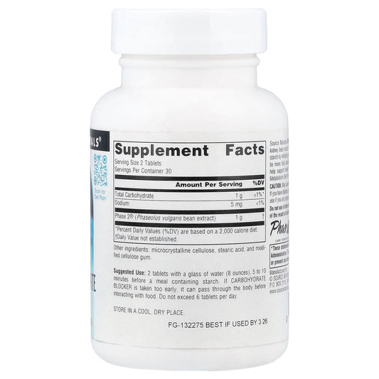 Source Naturals, Phase 2® Carbohydrate Blocker, 500 mg, 60 Tablets
