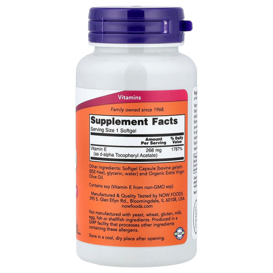 NOW Foods Vitamin E 400 IU 100 Softgels
