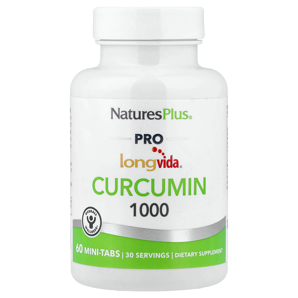 NaturesPlus Pro Longvida, Curcumin 1000 500 mg 60 Tabs