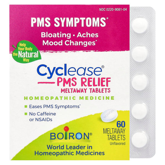 Boiron, Cyclease PMS, Unflavoured, 60 Meltaway Tablets