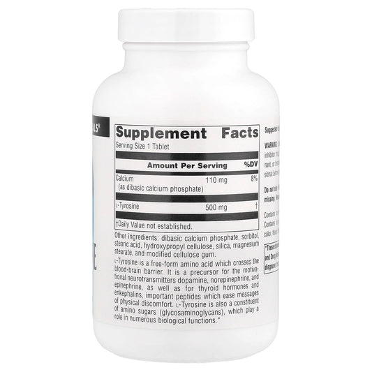 Source Naturals, L-Tyrosine, 500 mg, 100 Tablets