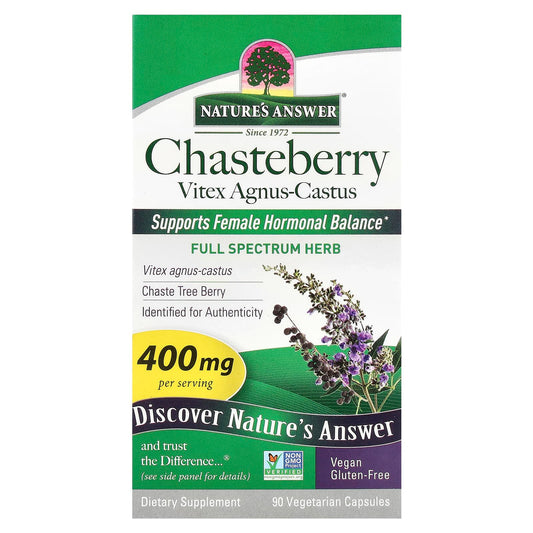 Natures answer Chasteberry, Vitex agnus castus, 400mg, 90 veg caps