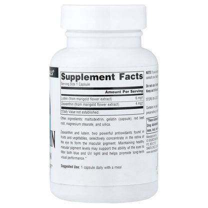 Source Naturals Zeaxanthin With Lutein 60 Caps