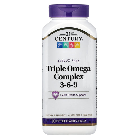 21st Century, Triple Omega Complex 3-6-9, 90 Enteric Coated Softgels