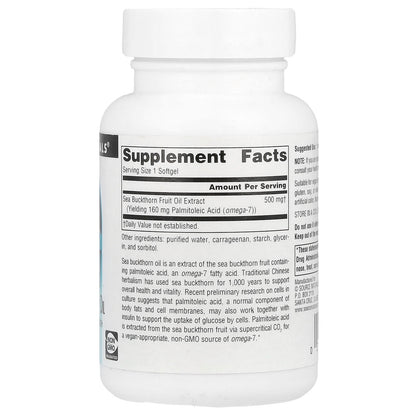 Source Naturals, Omega-7, Seabuckthorn Fruit Oil, 60 Vegi Softgels