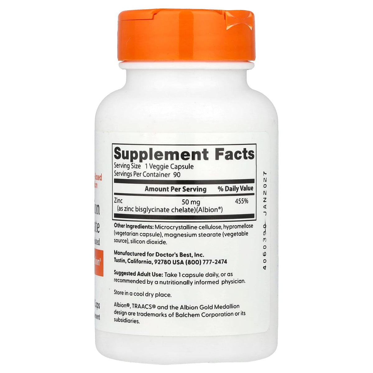Doctor's Best Zinc Bisglycinate 50 mg 90 Caps