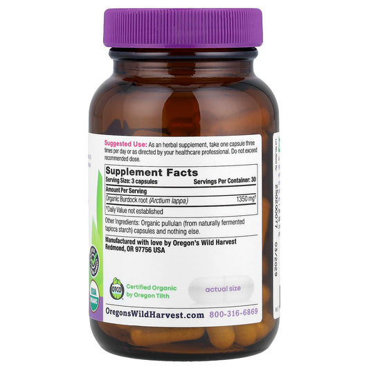 Oregon's Wild Harvest, Organic Burdock, 90 Organic Vegan Capsules (450 mg per Capsule)