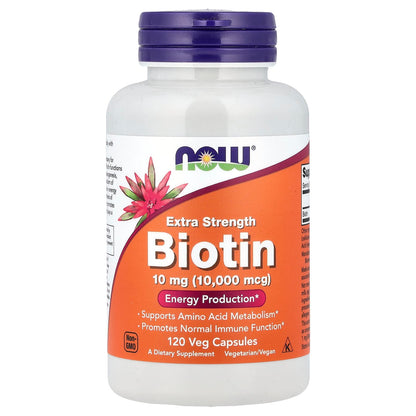 NOW Foods Biotin 10,000 mcg 120 Veg Caps