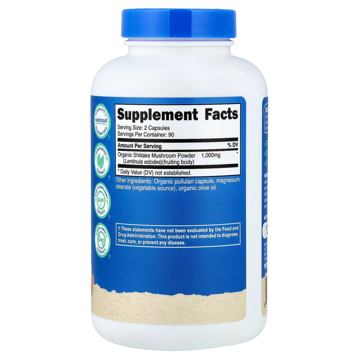 Nutricost, Shiitake Mushroom, 180 Capsules (500 mg per Capsule)