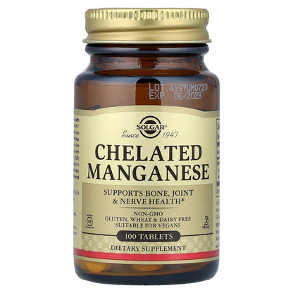 Solgar Chelated Manganese 8 mg 100 Tabs