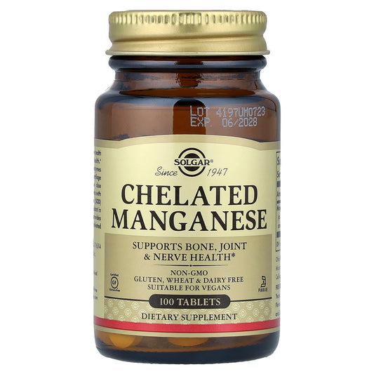Solgar Chelated Manganese 8 mg 100 Tabs
