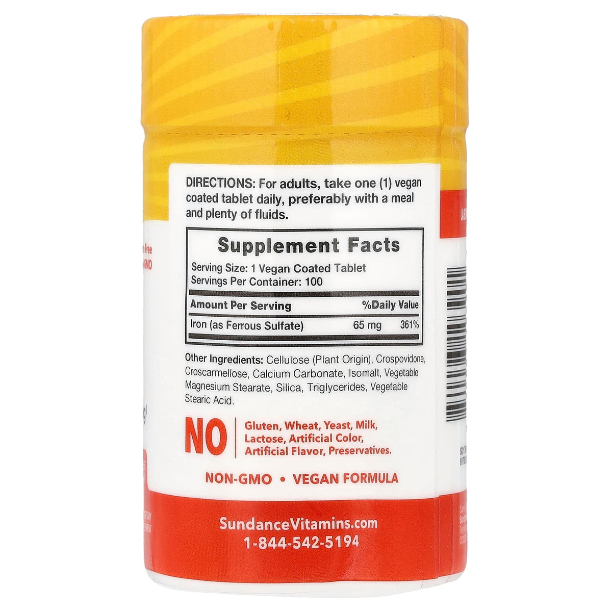 Sundance Vitamins Iron 100 Coated Tablets