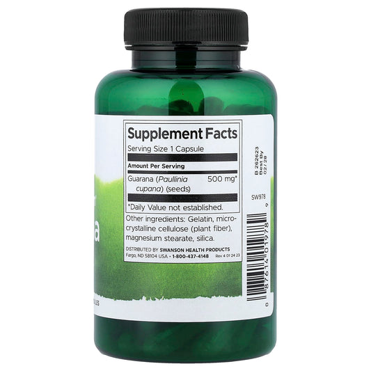 Swanson Vitamins, Full Spectrum® Guarana, 500 mg, 100 Capsules