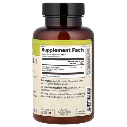 NatureWise, Green Coffee Bean Extract, 800 mg, 60 Vegetarian Capsules