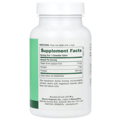 Nature's Plus, Chewable Papaya Enzyme Supplement, 360 Tablets