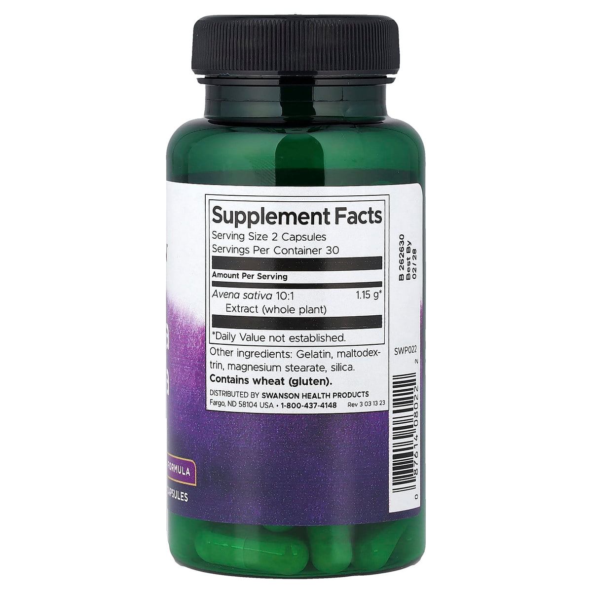 Swanson Avena Sativa 575 mg per Capsule