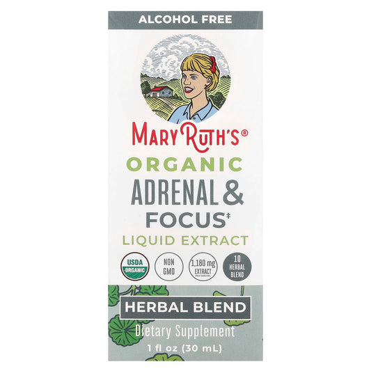 MaryRuth's, Organic, Adrenal & Focus Liquid Extract, Alcohol Free, 1 fl oz (30 ml)