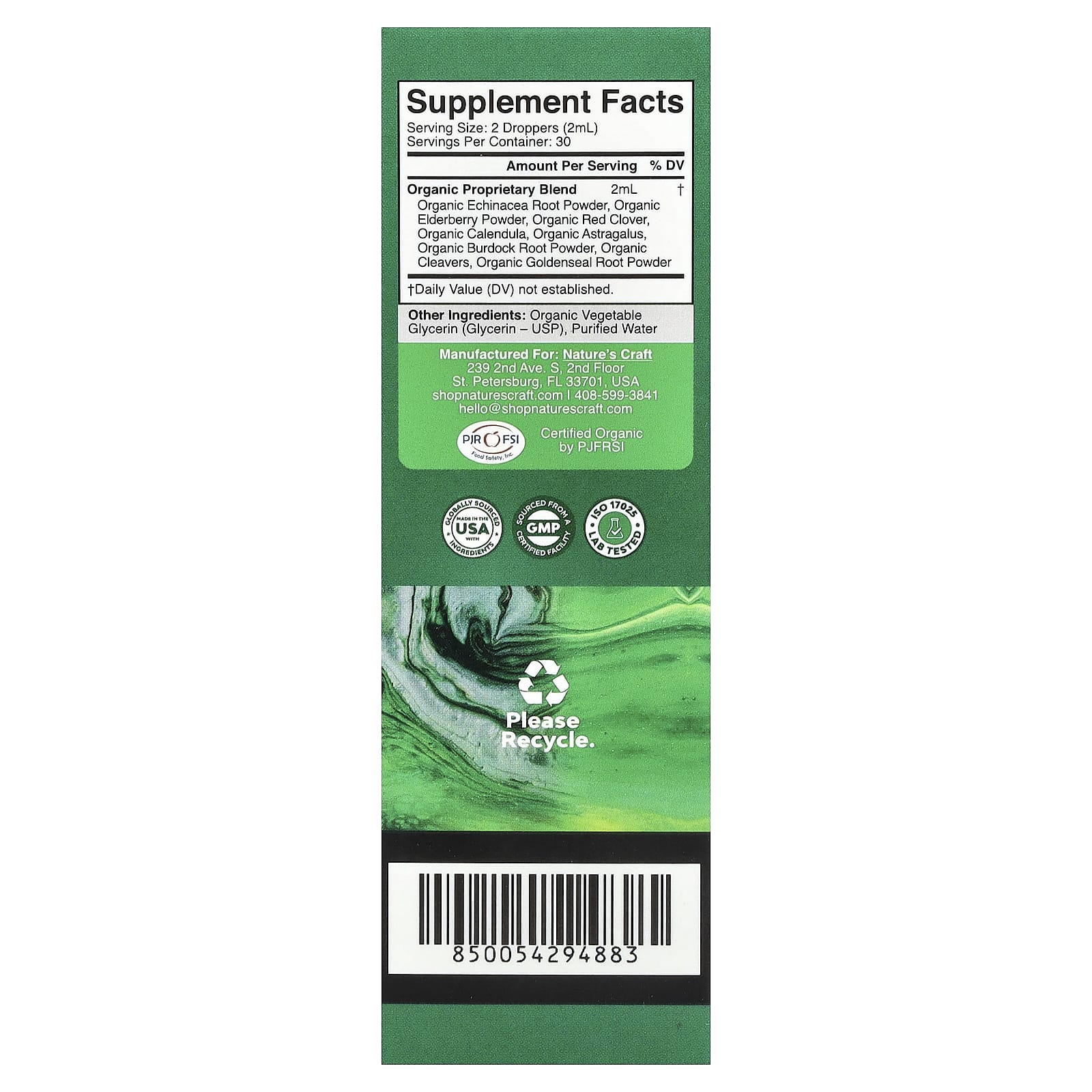 Nature's Craft, Organic Lymphatic Support, 60 ml