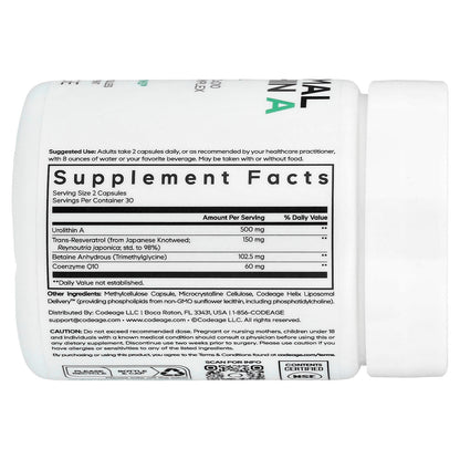 Codeage Liposomal Urolithin A Eternal 60 Veg Caps