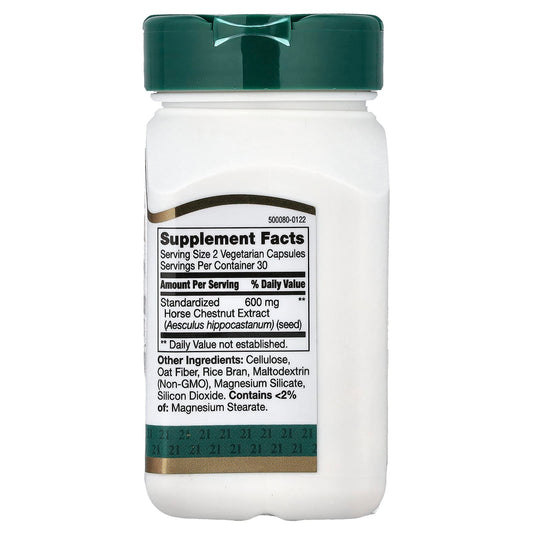 21st Century, Horse Chestnut Extract, Standardised, 60 Vegetarian Capsules (300 mg per Capsule)