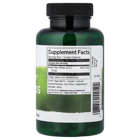 Swanson Vitamins, Full Spectrum® Rosehips, 500 mg, 120 Vegan Capsules