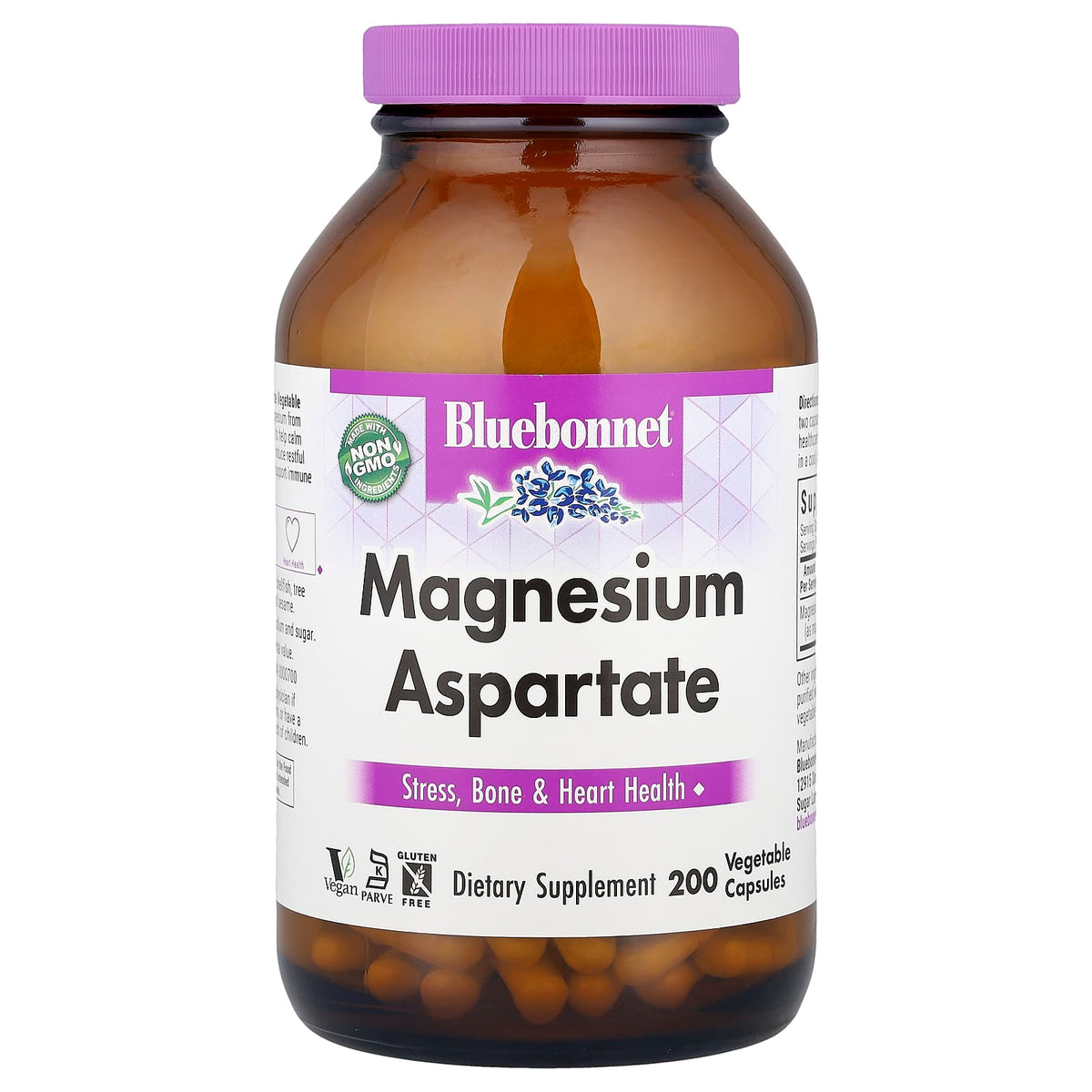 Bluebonnet Nutrition, Magnesium Aspartate, 400 mg, 200 Vegetable Capsules