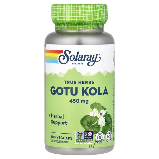 Solaray, True Herbs, Gotu Kola, 450 mg, 100 VegCaps