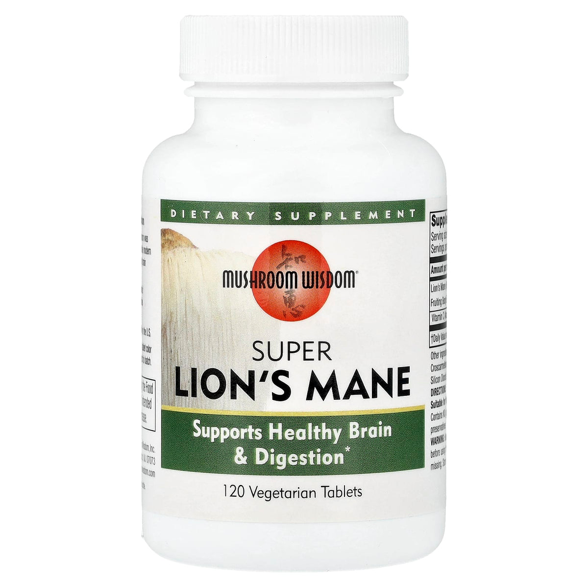 Mushroom Wisdom, Super Lion's Mane, 120 Vegetarian Tablets