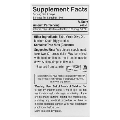 Nature's Answer, Vitamin D-3 Drops, 4,000 IU, 0.5 fl oz (15 ml)