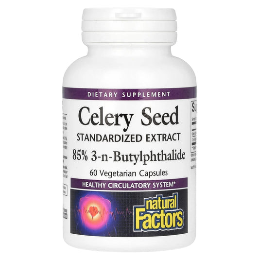 Natural Factors, Celery Seed, Standardised Extract, 60 Vegetarian Capsules