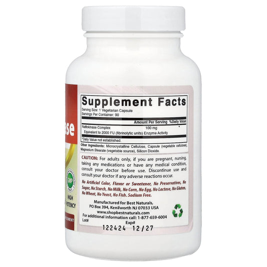 Best Naturals, Nattokinase, 100 mg, 90 Vegetarian Capsules