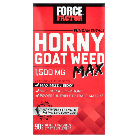 Force Factor, Fundamentals, Horny Goat Weed Max, 90 Vegetable Capsules