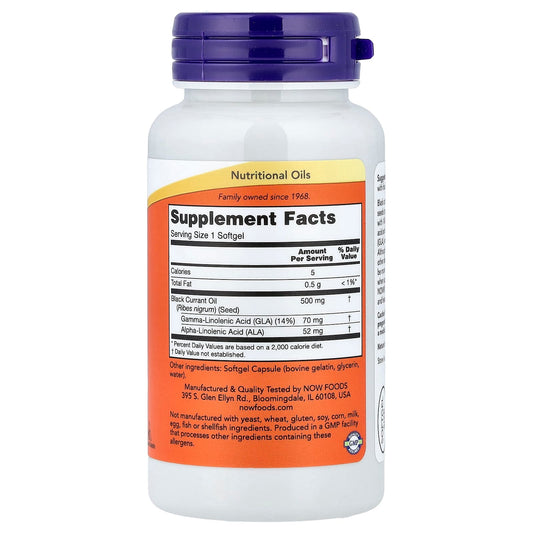 Now Foods, Black Currant Oil, 500 mg, 100 Softgels