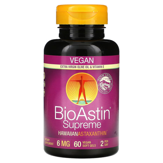 Nutrex Hawaii BioAstin Supreme Hawaiian 6 mg 60 Vegan Softgels Antioxidant