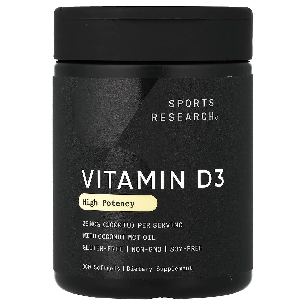 Sports Research Vitamin D3 25 mcg (1,000 IU) 360 Softgels